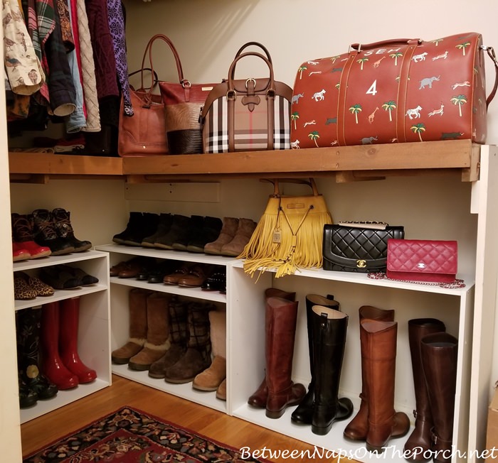 A Closet Update: Hacking Shelves for Boot & Shoe Storage – Between