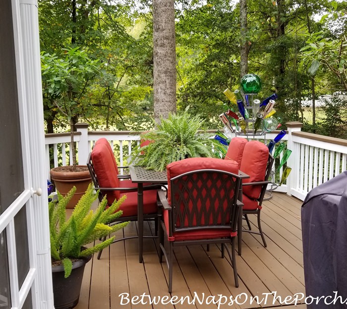 New Deck Furniture with Red Cushions, Oak Cliff Collection