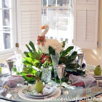 12 Days of Christmas Table with Goose & Magnolia Centerpiece