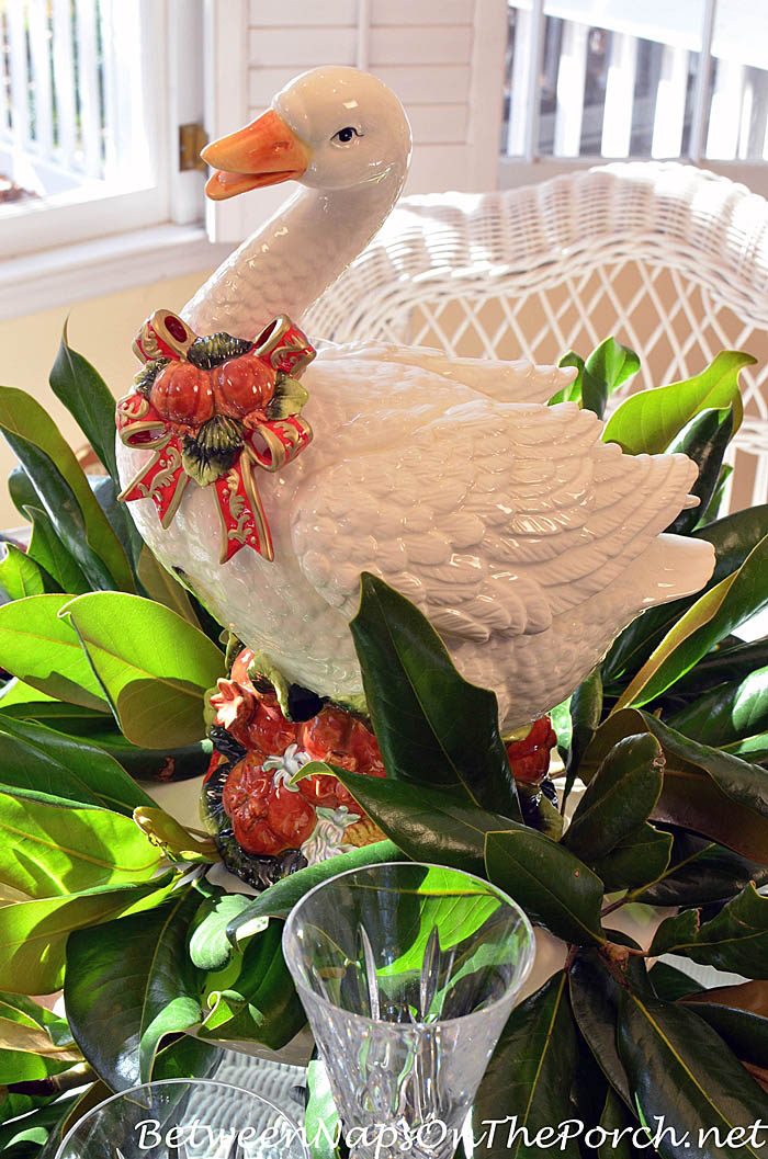Christmas Goose in 12 Days of Christmas Table Setting