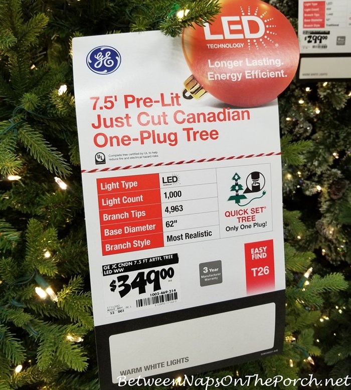 GE Pre-lit Just Cut Canadian Christmas Tree