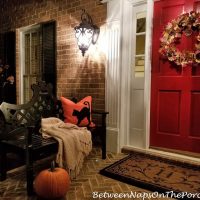 Halloween Porch, Black Cat Pillow, Ballard Designs