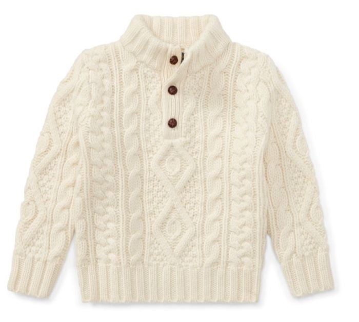 Ralph Lauren Aran Wool Sweater in Cream