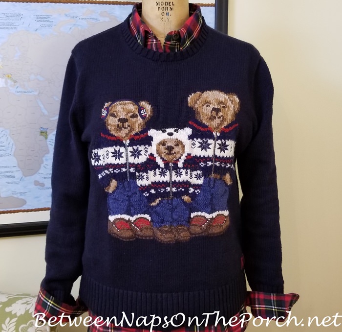 polo bear tartan down coat