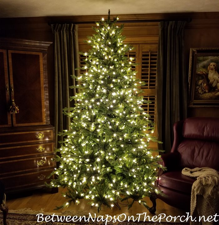 GE Canadian Just Cut Tree, A Beautiful Christmas Tree with One Plug Lighting