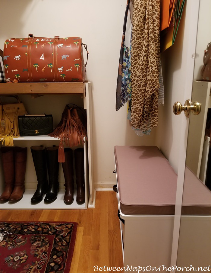 Storage Bench for Small Closet for Putting on Boots