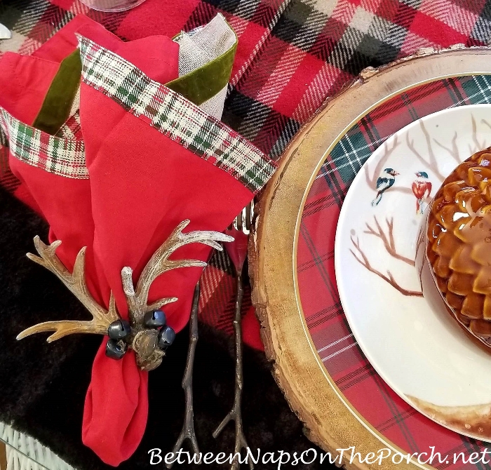 Antler Napkin Rings, Christmas Table Setting, Twig Flatware