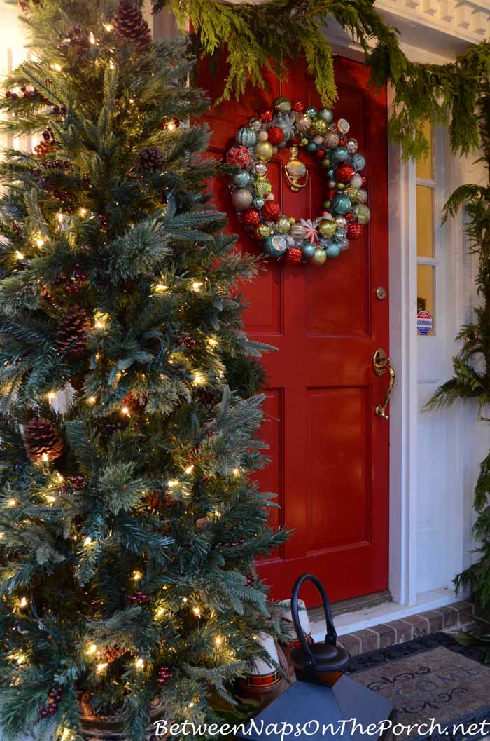 Martha Stewart Lit Christmas Trees For A Christmas Porch