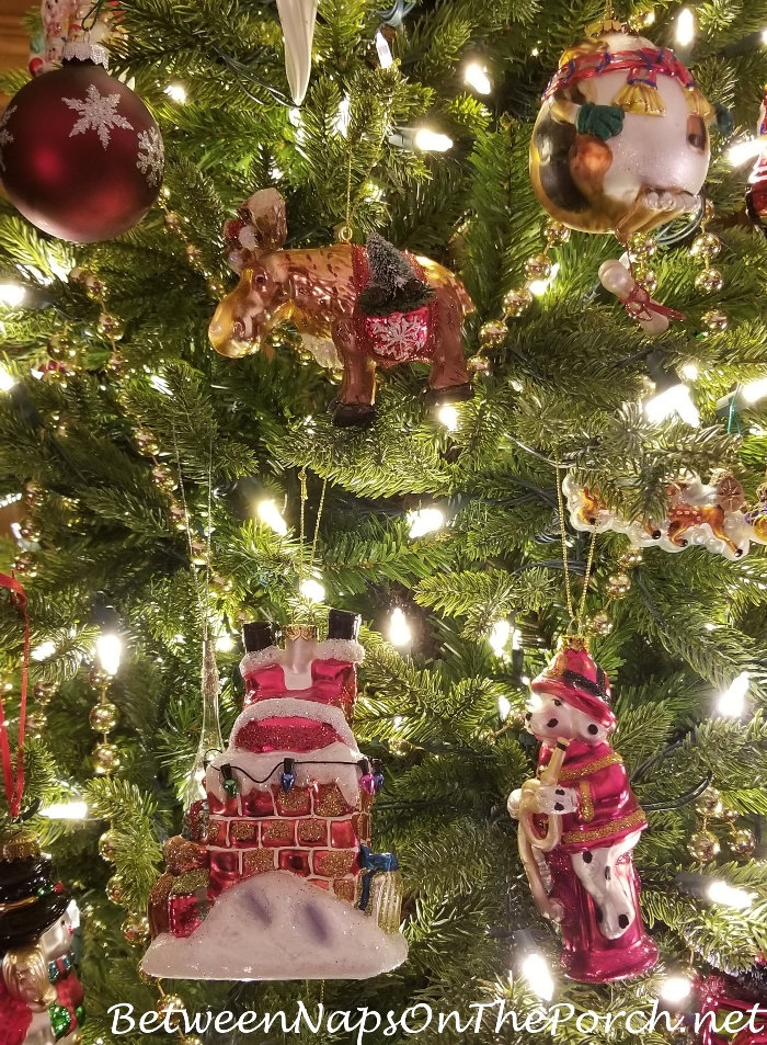 Santa Falling Head First Down Chimney, Christmas Ornament