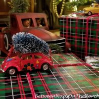 VW Beetle Bug Car Bringing Home the Christmas Tree Gift Wrap