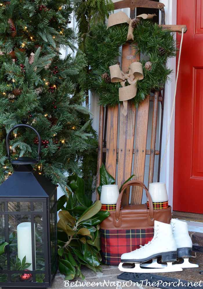 Plaid Christmas Decor with a Thermos Cooler