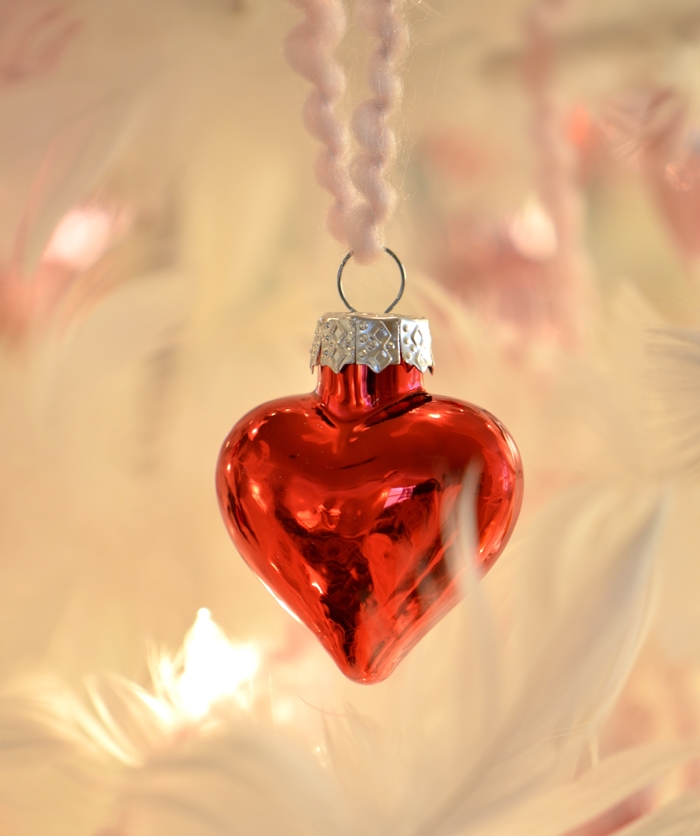 Decorate for Valentine's Day with Mercury Glass Heart Feather Tree