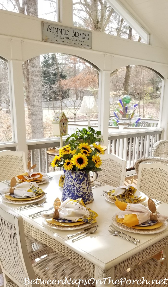 A Sunny Blue Yellow Table Inspired By A Spring Like February Day Between Naps On The Porch