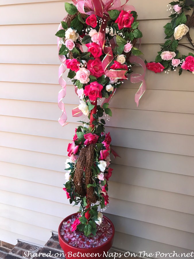 Floral Topiaries for Valentine's Day