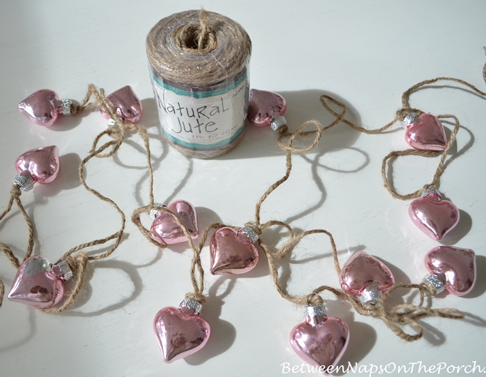 Pink Mercury Glass Heart Garland, DIY Craft