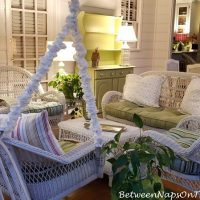 Nighttime on the porch, White Wicker