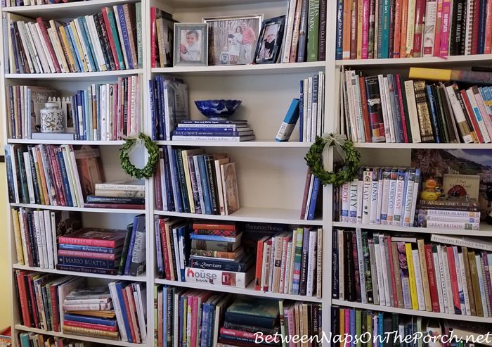 Bookshelves in Office, Clearing them for a lamp