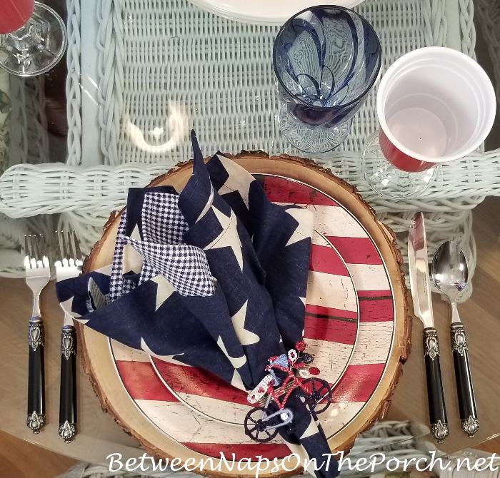 Flag Dishware for a Patriotic Memorial Day or Independence Day Table