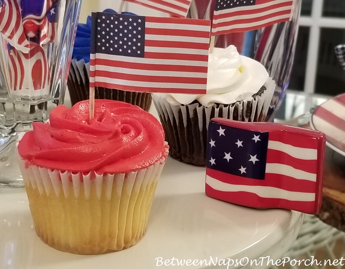 Nora Fleming Flag Mini in Memorial Day Centerpiece