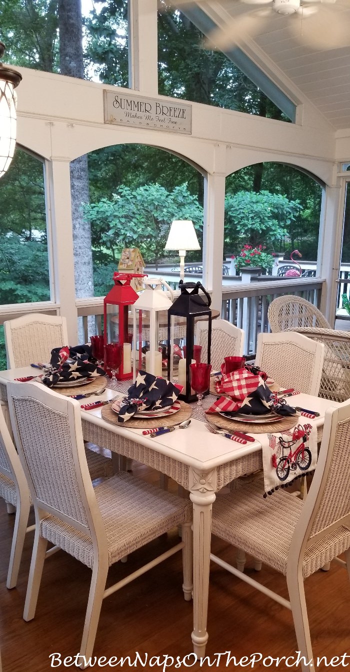 4th of July Patriotic Beach Table Setting