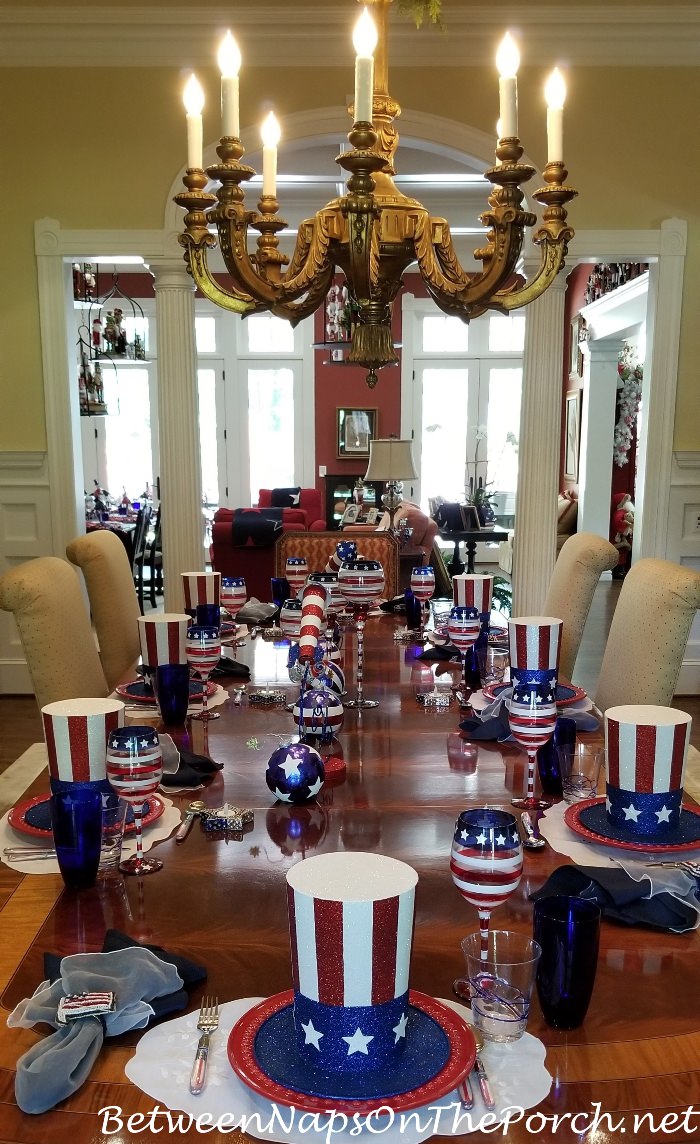 Festive Table Setting for a 4th of July Patriotic Celebration