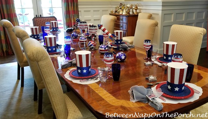 4th of July Table in Red, White and Blue