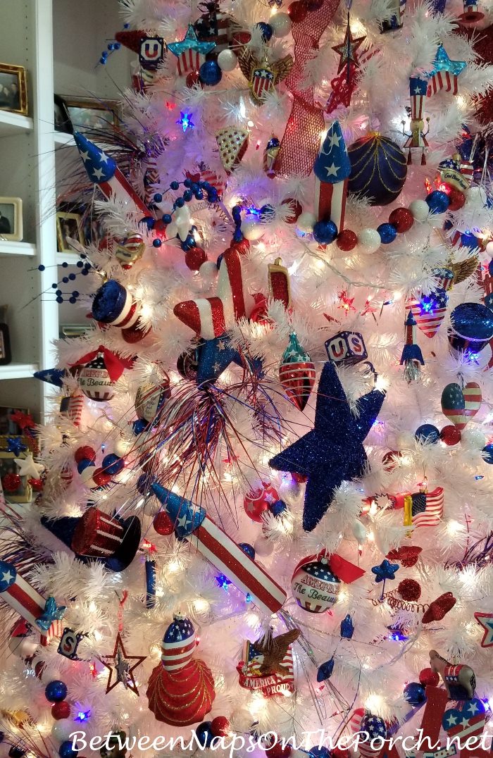 Decorations, White 4th of July Tree