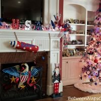 Fireplace Decorated for the 4th of July