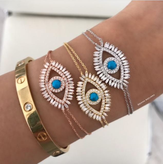 DIY Evil Eye Bracelet  Diy bracelets how to make, Evil eye bracelet, Evil  eye bracelet diy