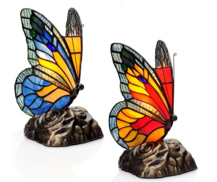 Butterfly Stained Glass Tiffany Style Lamp