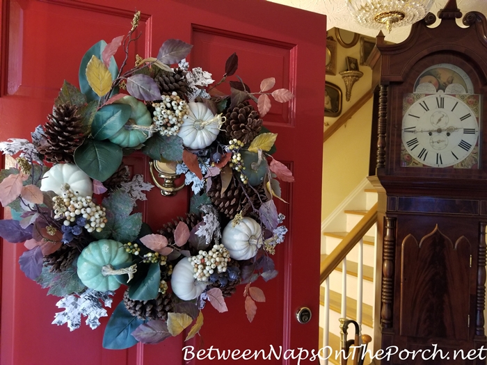Decorate Door for Fall with Pumpkin Wreath