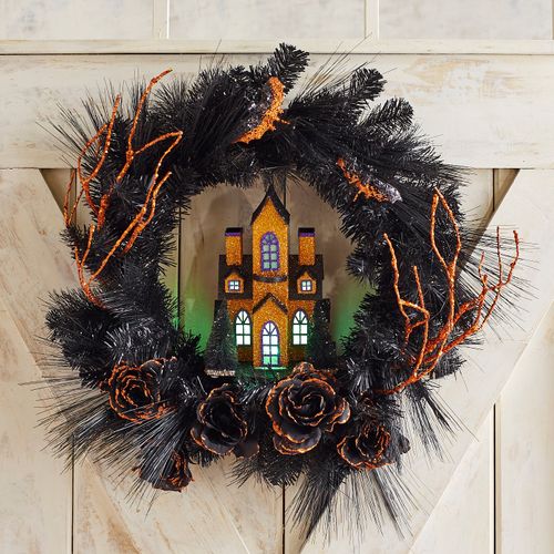 Halloween Wreath with Haunted House