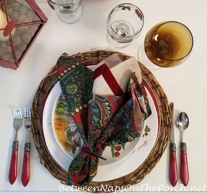 Paisley Napkins in Fall Table Setting