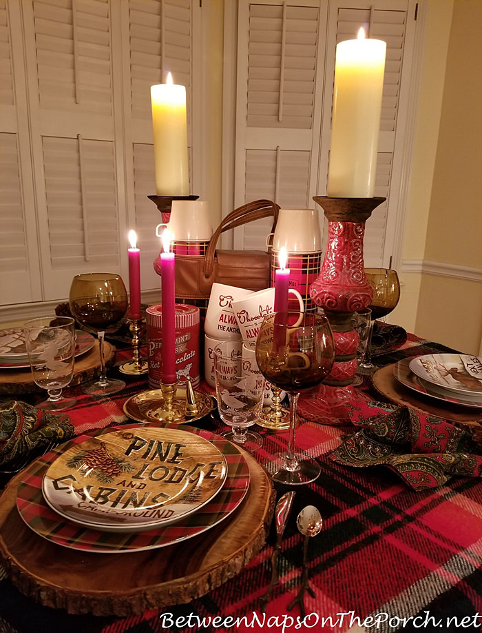 Candlelight Woodland Plaid Table for Autumn