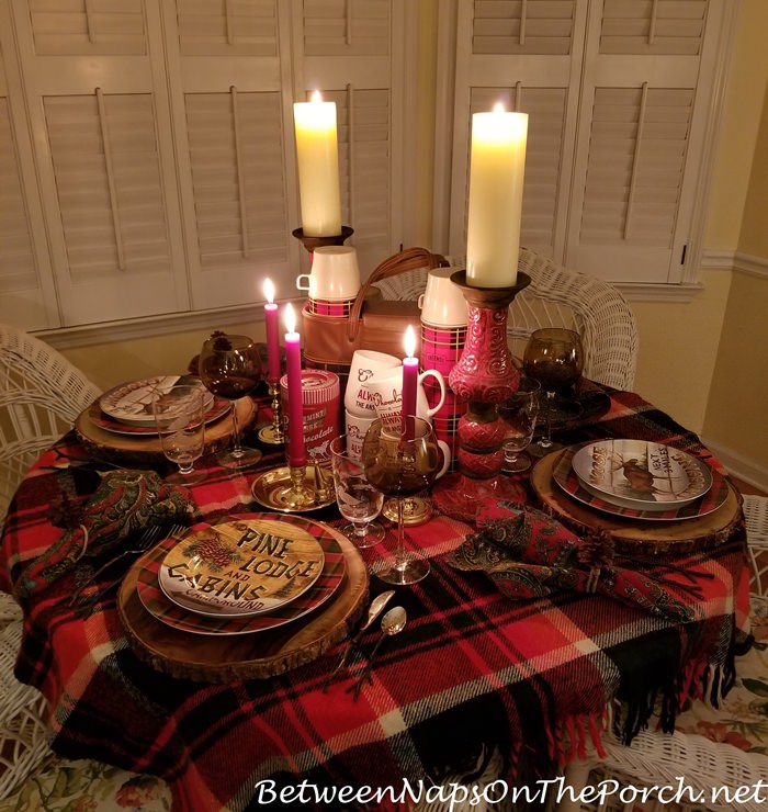 Woodland Lodge Style Table Setting for Fall