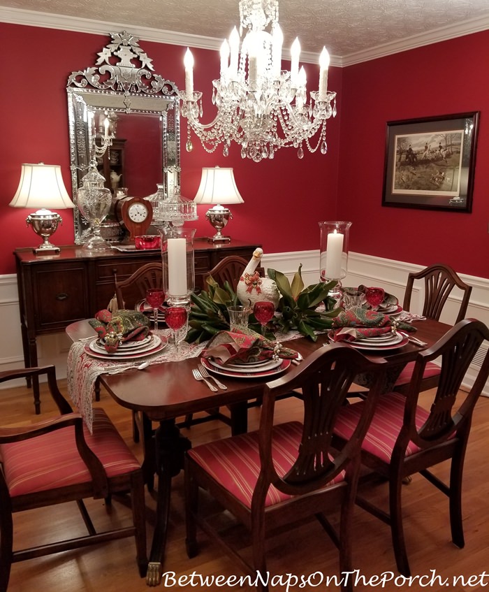 Christmas Table, Red Dining Room