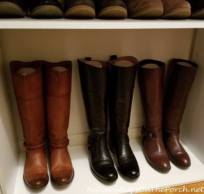 Storing on sale tall boots