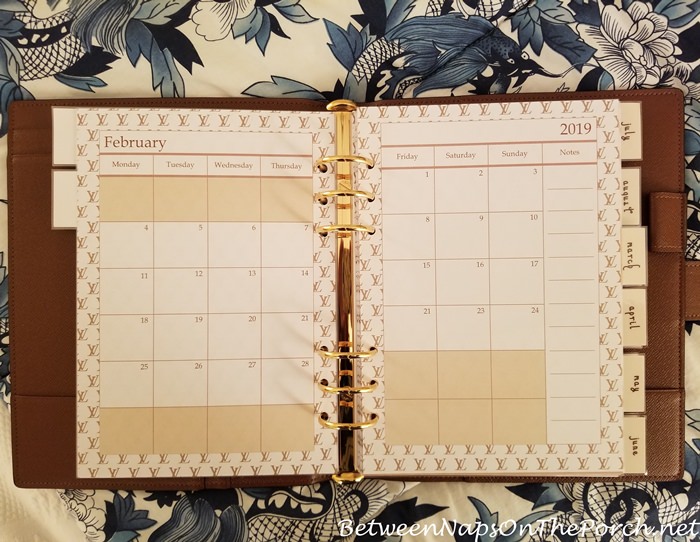 Louis Vuitton Inspired Agenda Calendar Pages