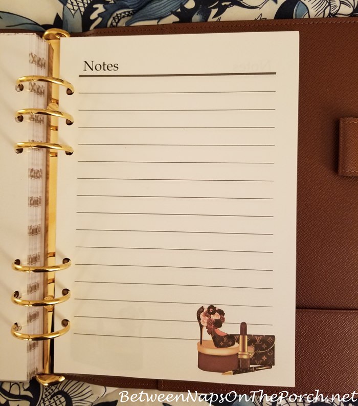 Louis Vuitton Inspired Note Pages for Agenda
