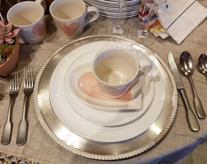 Valentine's Day Table Setting Idea with Heart Plates