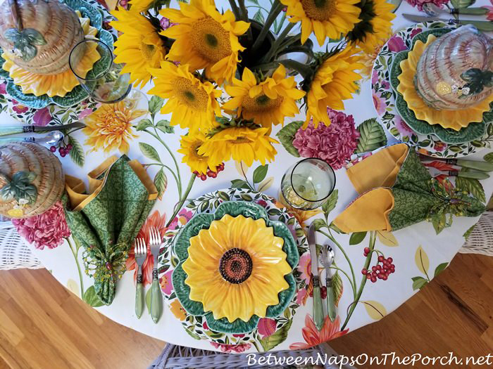 Sunflower Plates for a Spring Table