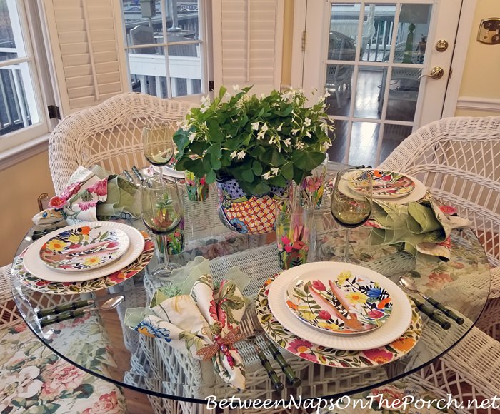 Moss Garden Table Setting – Between Naps on the Porch