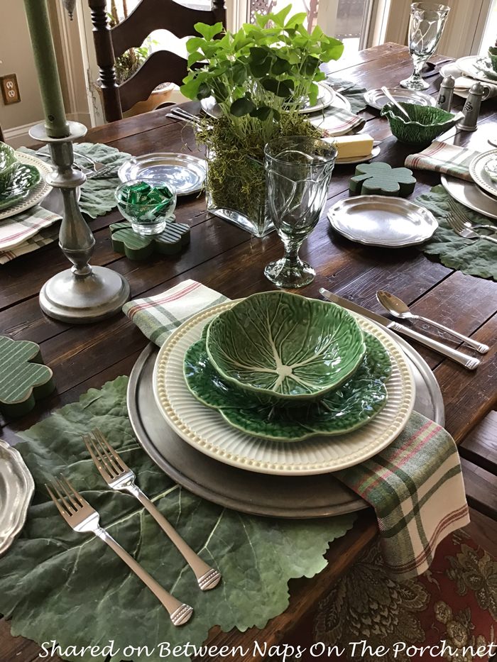 Cabbage Leaf Placemats for a St. Patrick's Day Table Setting