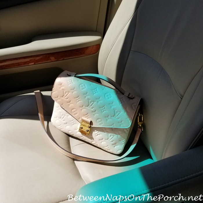 A Tip From the Inventor: Car Handbag Holder Used with a Center-Open Console  – Between Naps on the Porch