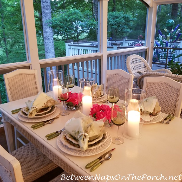 Candlelight Dining on Screened Porch