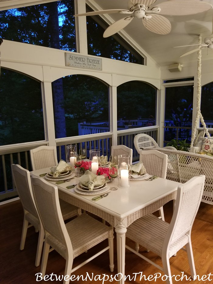 Spring Dining by Candlelight, Blue Hour Photography