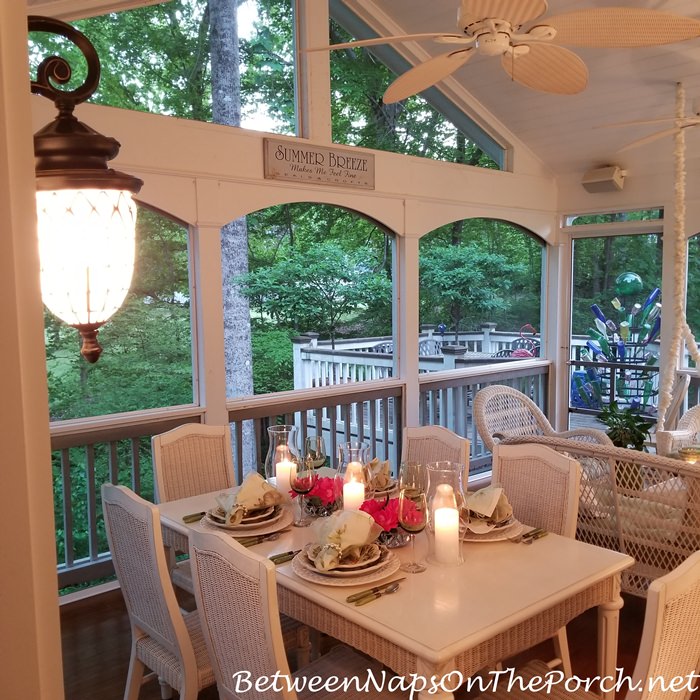 Spring Dining on Screened Porch