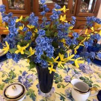 Spring Table Setting, Blue and Yellow, April Cornell Linens