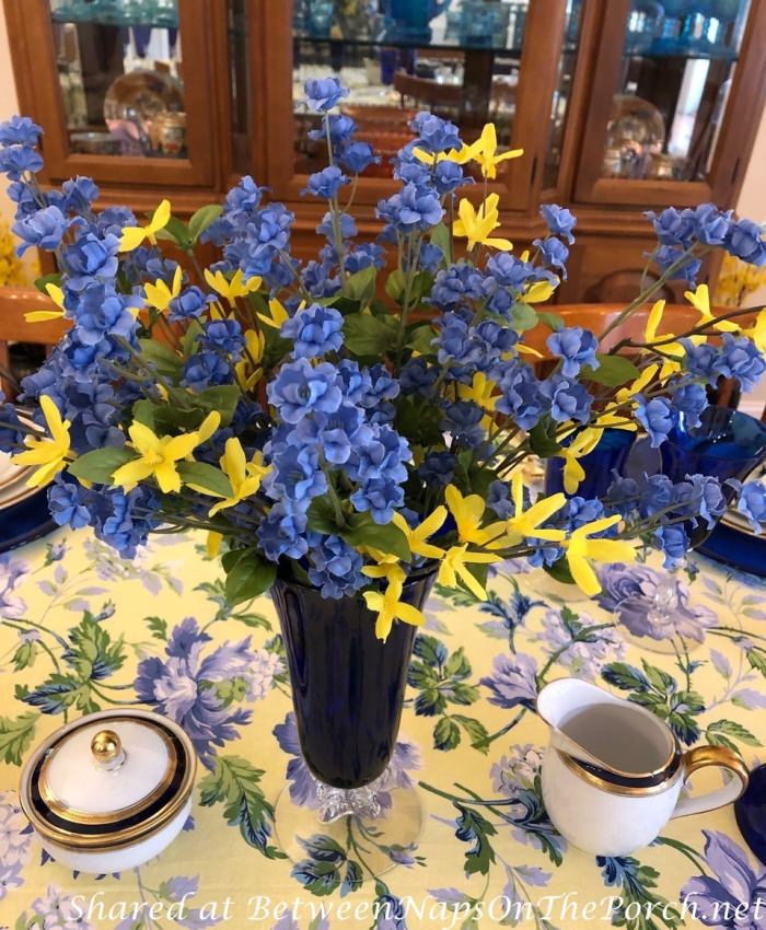 Spring Table Setting, Blue and Yellow, April Cornell Linens