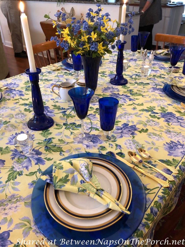 Spring Table Setting in Blue and Yellow 02